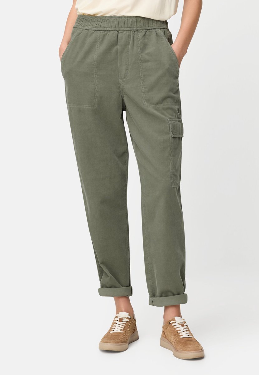 camel active Cargo broek gemaakt van puur katoen - Maat womenswear-34/32 - Grijs - Groen