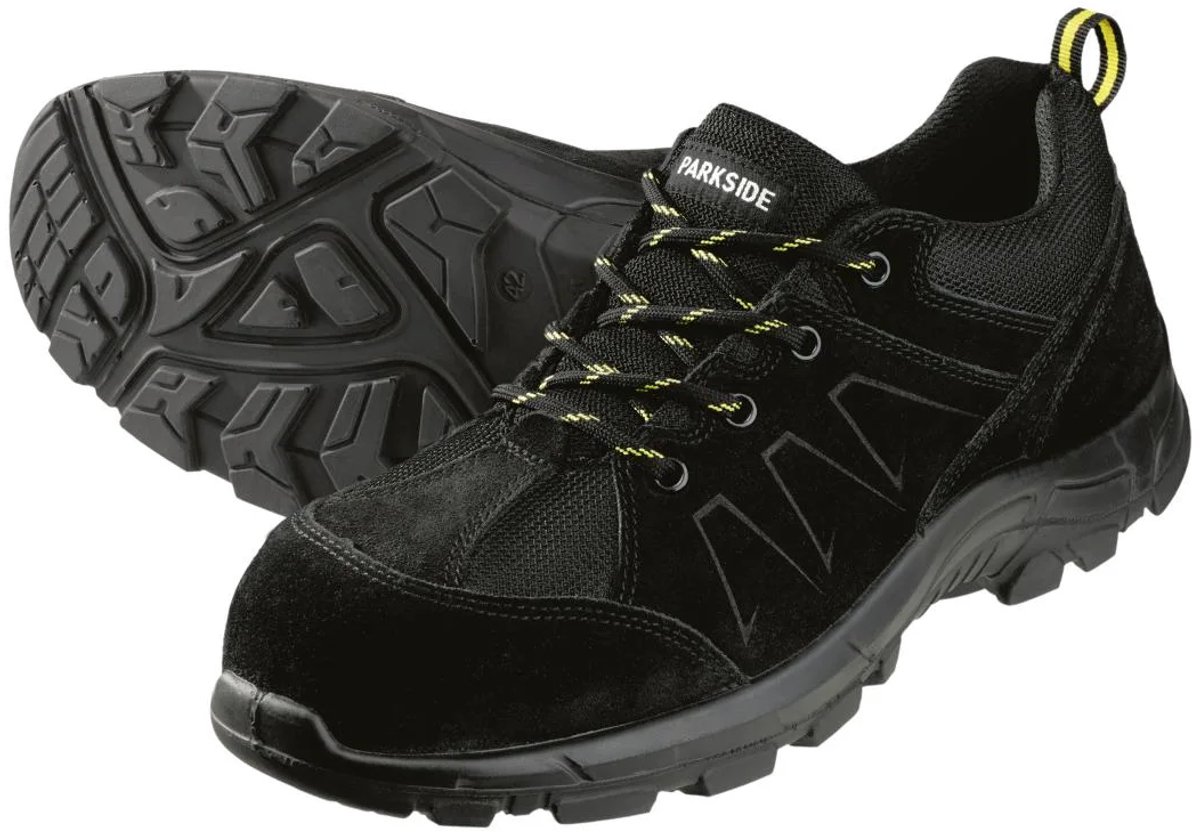 Parkside Leren Veiligheidsschoenen S3 - Laag - Maat 45 - Stalen Neus - Reflecterende elementen - van Leer - Geprofileerde PU-loopzool