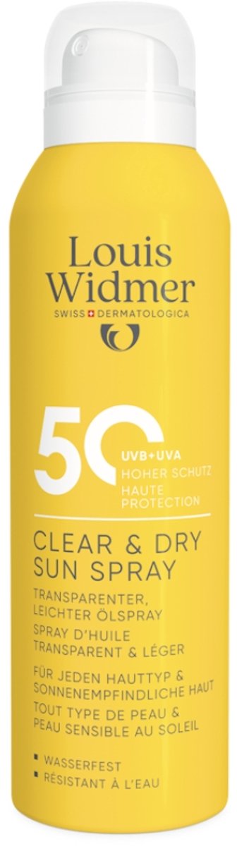 Louis Widmer Clear & Dry Sun Spray 50 Geparfumeerd