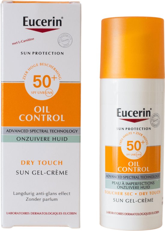 Eucerin Sun Oil Control Gel-Crème Zonnebrand Gezicht - SPF 50+ - Zonbescherming voor Vette en Acne-gevoelige Huid - 50 ml