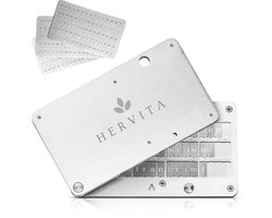 Hervita Seed Phrase Protector Set 12 Woorden- Brandwerend En Brandwerend - Beschermt tientallen jaren - Crypto Wallet - Hardware Wallet - Seed Phrase Plate - Seed Phrase Steel