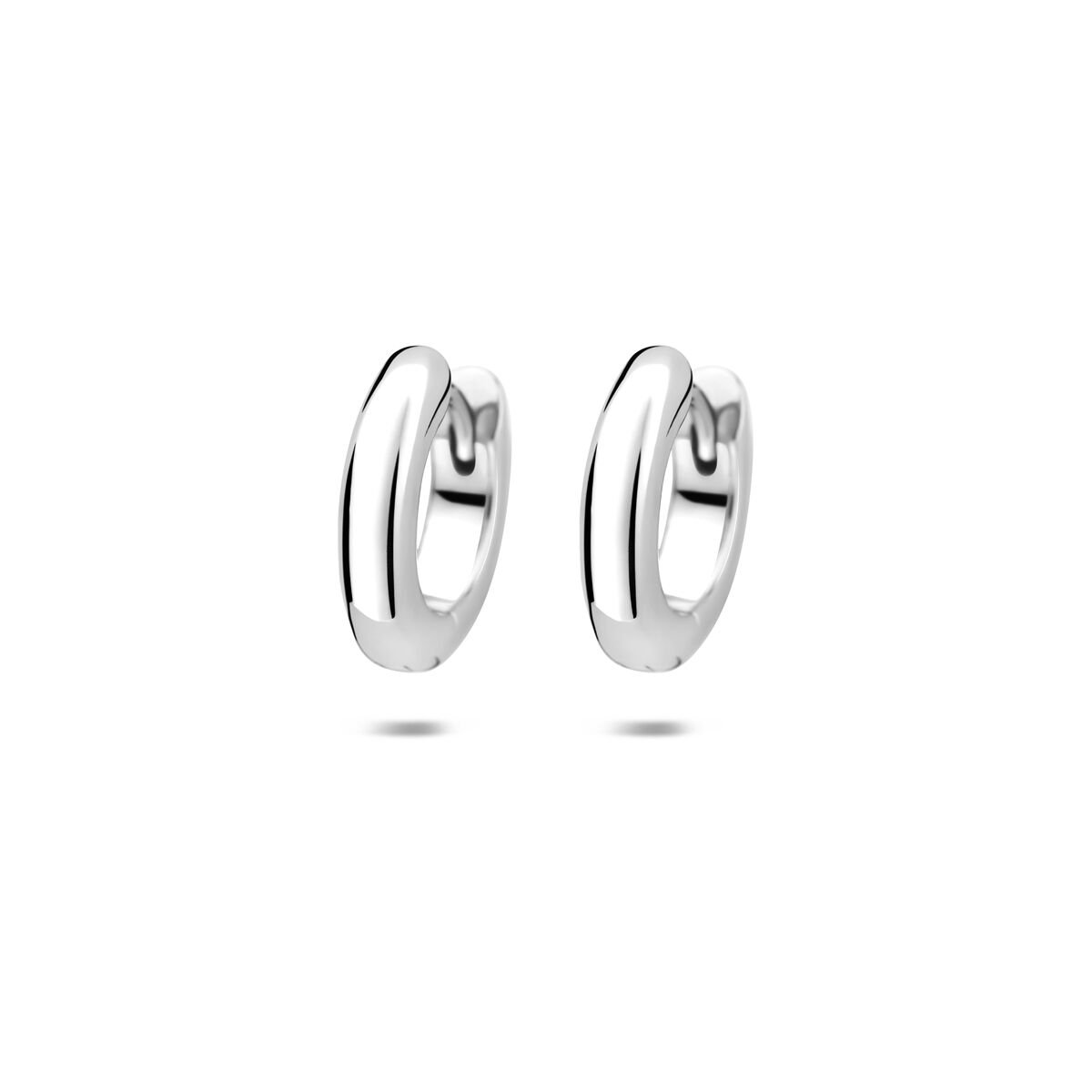 Zilveren gerhodineerde klapoorringen 14 mm - 1341997