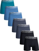 Zes Muchachomalo boxershorts in verschillende blauw- en groentinten, met grijze tailleband.