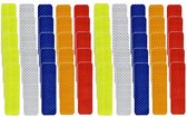 Reflecterende Stickers - 50 Stuks - Fietsreflectoren - PET - Reflectie - Verbeter de zichtbaarheid - Helmstickers - Waarschuwing Motorhelm Stickers - Universele - Reflecterende Tape - Voor Voertuig, Fietsen, Motoren, Kleding - 8x3cm - 5 Kleuren