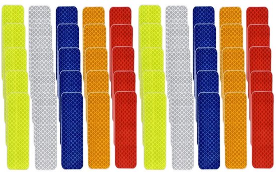 QUARKZMAN Reflecterende Stickers Fluorescerend Geel - Waterdicht - 11,5 X 2,5 Cm (2 Stuks)