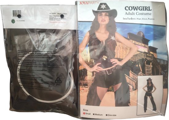 Joya Party® Costume de Déguisement Cowgirl Femmes | Costume Western 3 pièces avec Chaps, Gilet et Chapeau | Tenue Cowgirl Femmes Carnaval, Fête à Thème & Festival | Ensemble de Déguisement Femme | Marron | Taille L/XL