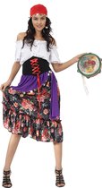 Robe de Déguisement Gitane Joya Party® pour Femmes | Costume Boho Complet avec Jupe, Foulard, Ceinture & Foulard de Tête | Costume de Déguisement Gypsy pour Femmes | Carnaval et soirée à thème | Taille S/M