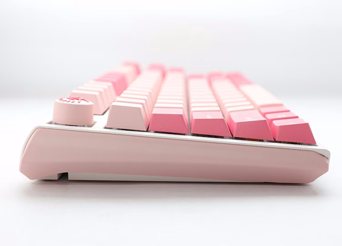 Ducky One 3 TKL Wit/Roze - Toetsenbord - Tenkeyless - Hot-swappable - Doubleshot PBT keycaps - Polling rate 1000H - MX Brown Qwerty US
