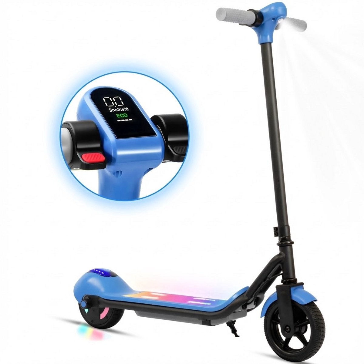 Elektrische Step Kind – Elektrische scooter voor kinderen- Bereik tot 10km – 110W Motor – Maximum 14 km/u – 6.5 Zoll Banden – Maximale Belasting 60kg – Opvouwbare Kinderstep voor 6-12 jaar – Blauw Elektrische Step Kind – Elektrische scooter voor kinderen- Bereik tot 10km – 110W Motor – Maximum 14 km/u – 6.5 Zoll Banden – Maximale Belasting 60kg – Opvouwbare Kinderstep voor 6-12 jaar – Blauw