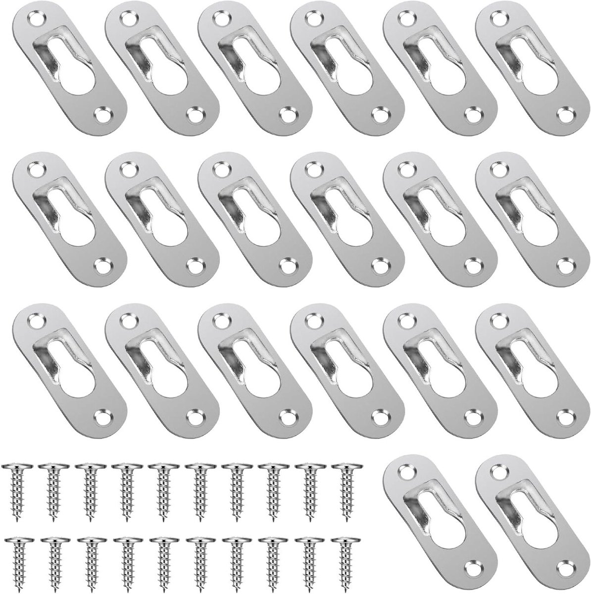 Pakket van 20 Sleutelgat Hangers - Lens Kopbevestigingen - Duurzaam - Metaal - Schroeven -