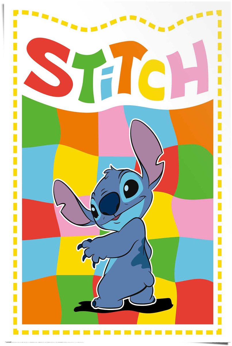 REINDERS Poster Stitch - chequered Stitch - 91,5 x 61 - Papier - REINDERS blauw