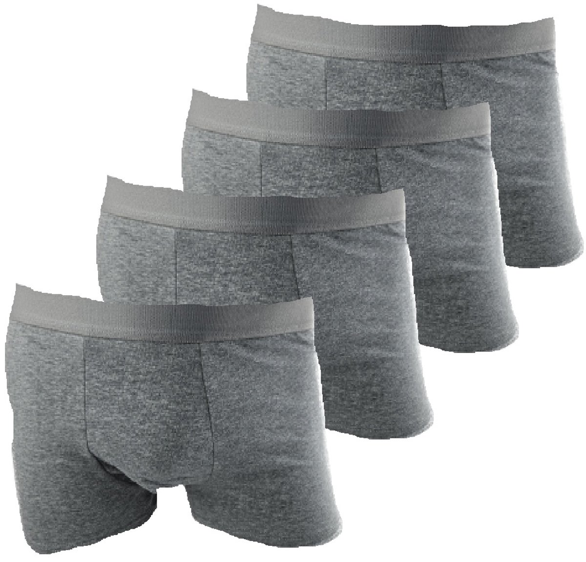 BamBella ® - Boxershorts - 4 stuks - maat L/XL - katoenen Boxer short onderbroek lang grijs heren onderbroeken