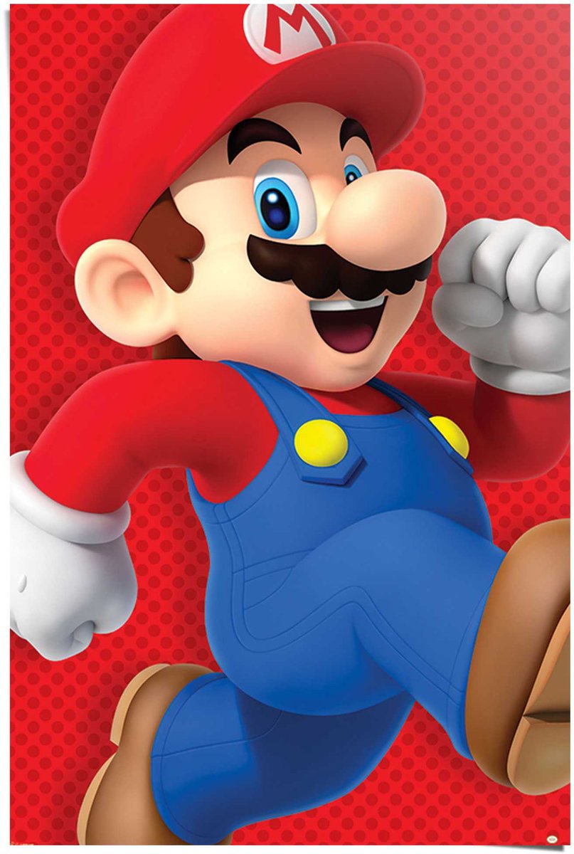 REINDERS Poster Super Mario - run - 91,5 x 61 - Papier - REINDERS rood
