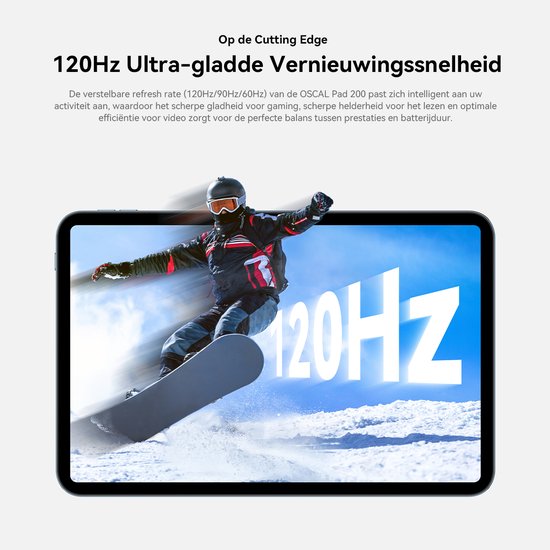 OSCAL Pad 200 Tablet - 24GB RAM - 128GB ROM - 13.4 Inch Full HD - 8300mAh AI Tablet - Android 16 - Met Toetsenbord(QWERTY), Beschermhoes, Muis, Stylus - Zwart