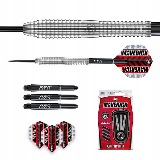 Winmau Maverick 24g professionele wolfraamdarts met vleugels en schachten van Winmau — afbeelding 5