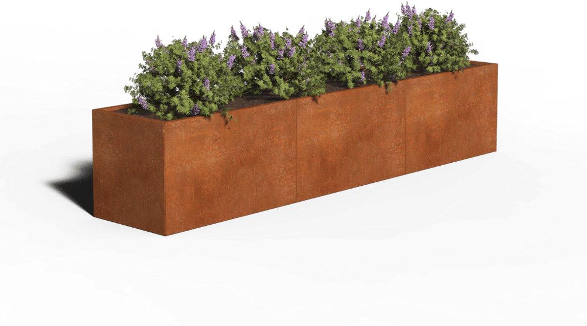 Cortenstaal Plantenbak Rechthoek | 300 x 60 x 60 | Zonder bodem