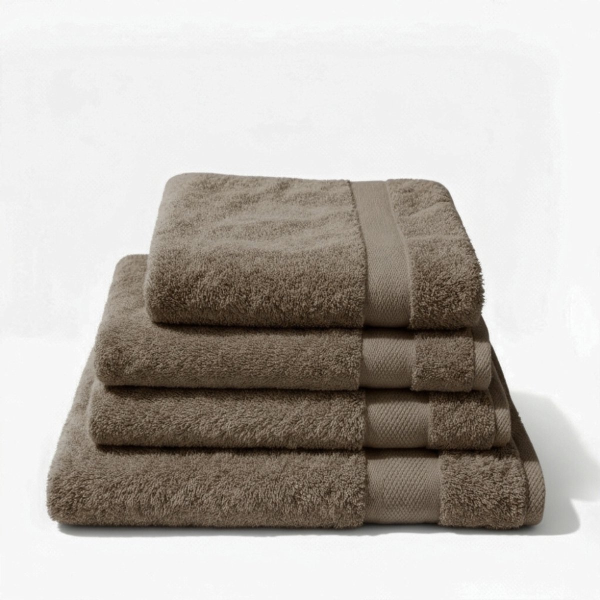 Dreamers Den - Handoekken - Handdoekset Egyptisch Katoen 600 GSM – Chocolate – 4-delige set - 30x30, 50x100, 70x140, 100x150 cm