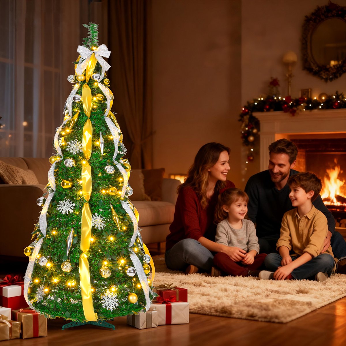 3D Kerst Pop-up Kaart Met Pinguïnes En Dennenboom – Grappige Kerstkaart Voor Verrassend Kerstgevoel