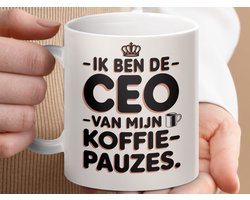 Mok Ik ben de CEO van mijn koffiepauzes, grappige mok, koffie mok, cadeau voor koffieliefhebber, grappig cadeau, leuke mok, cadeau