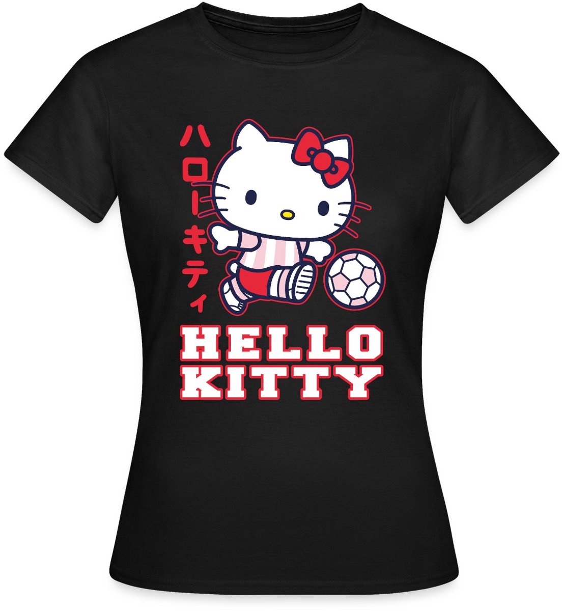 Hello Kitty Speelt Voetbal T-Shirt Dames