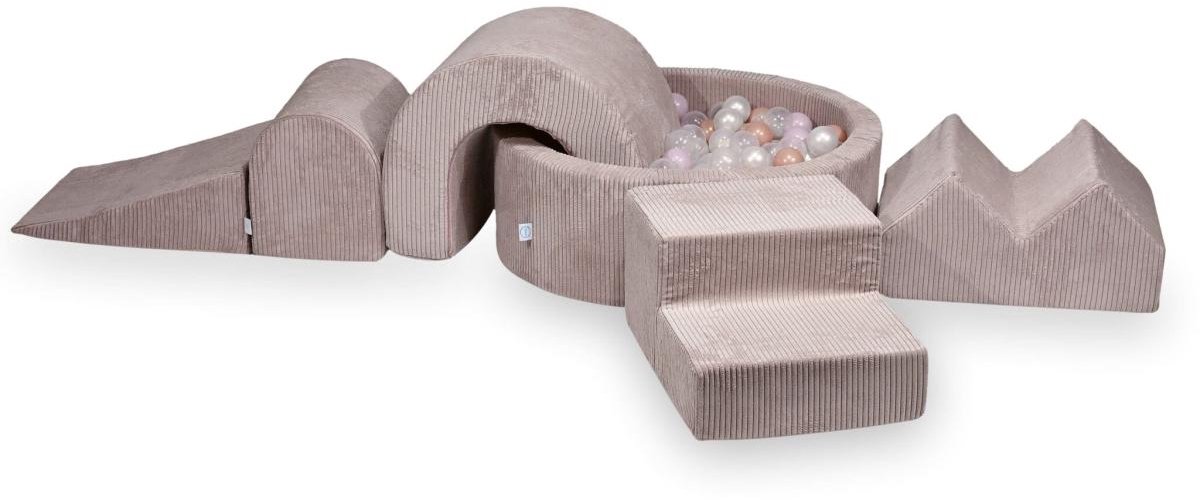 Foam speelset met rond ballenbad 90x30 Corduroy + 5 elementen