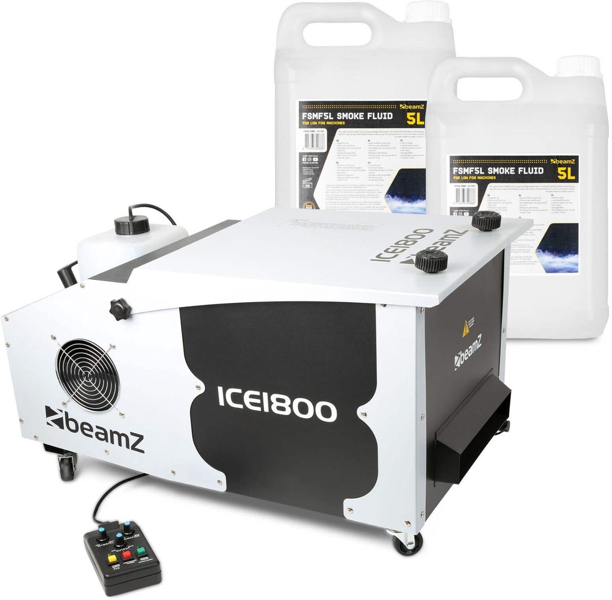 BeamZ ICE1800 Low fog rookmachine - Met 10 liter rookvloeistof - Rookmachine voor laaghangende rook