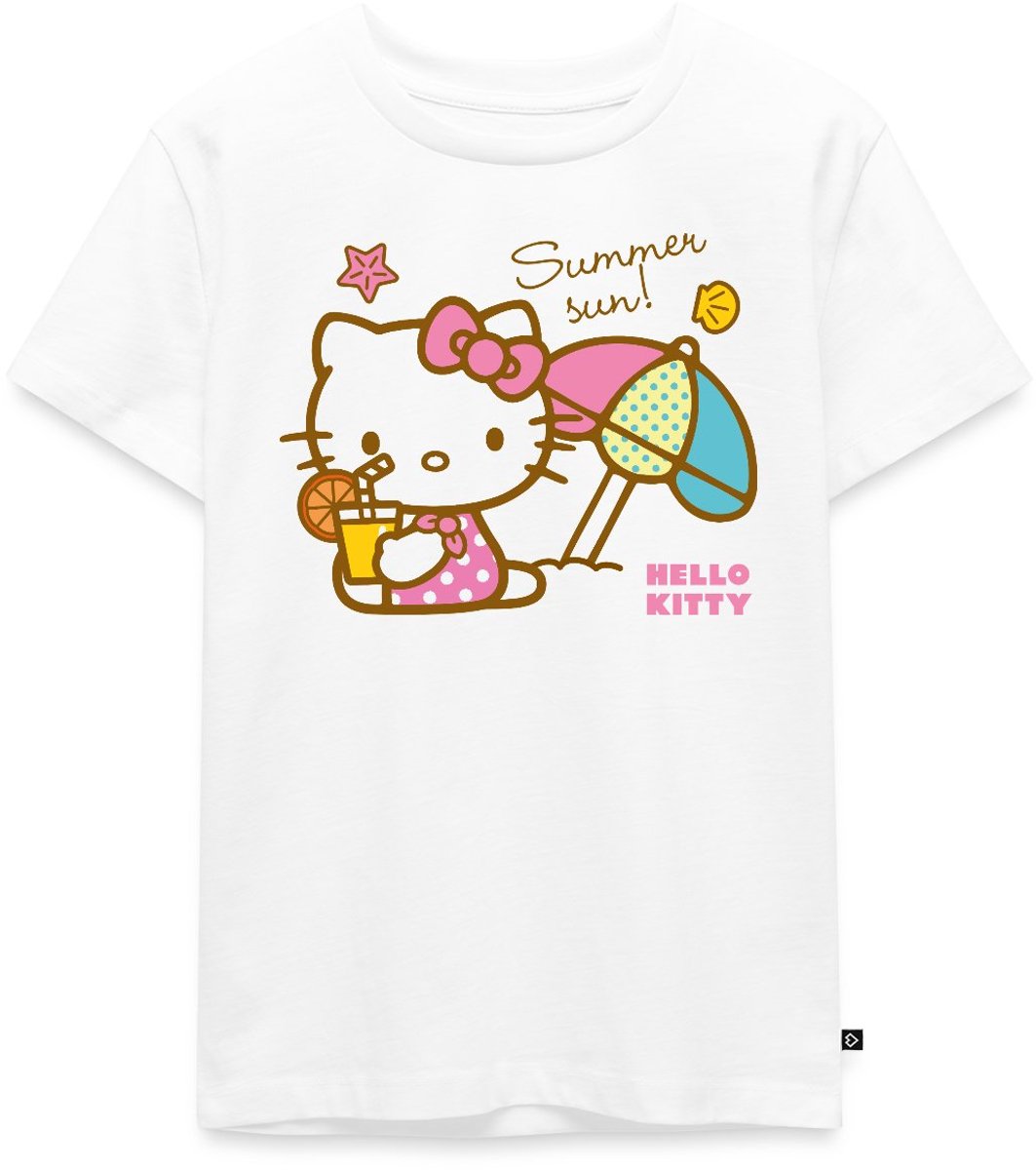 Hello Kitty Op Het Strand Onder Een Zonnescherm Premium T Shirt Kinderen