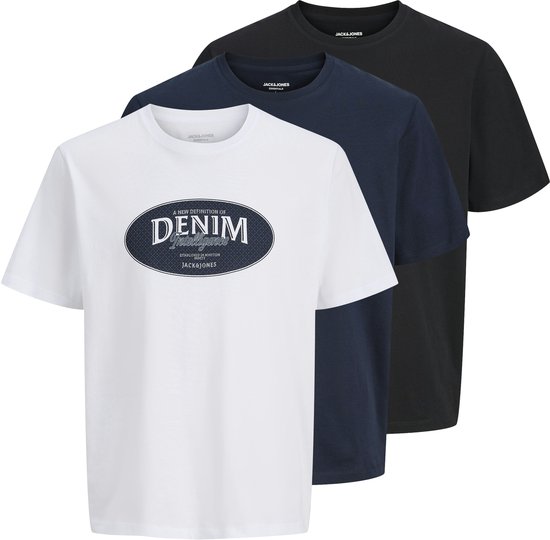 JACK&JONES - JJEDOVER DENIM TEE SS O-NECK 3PK MP - Hommes - T-shirts