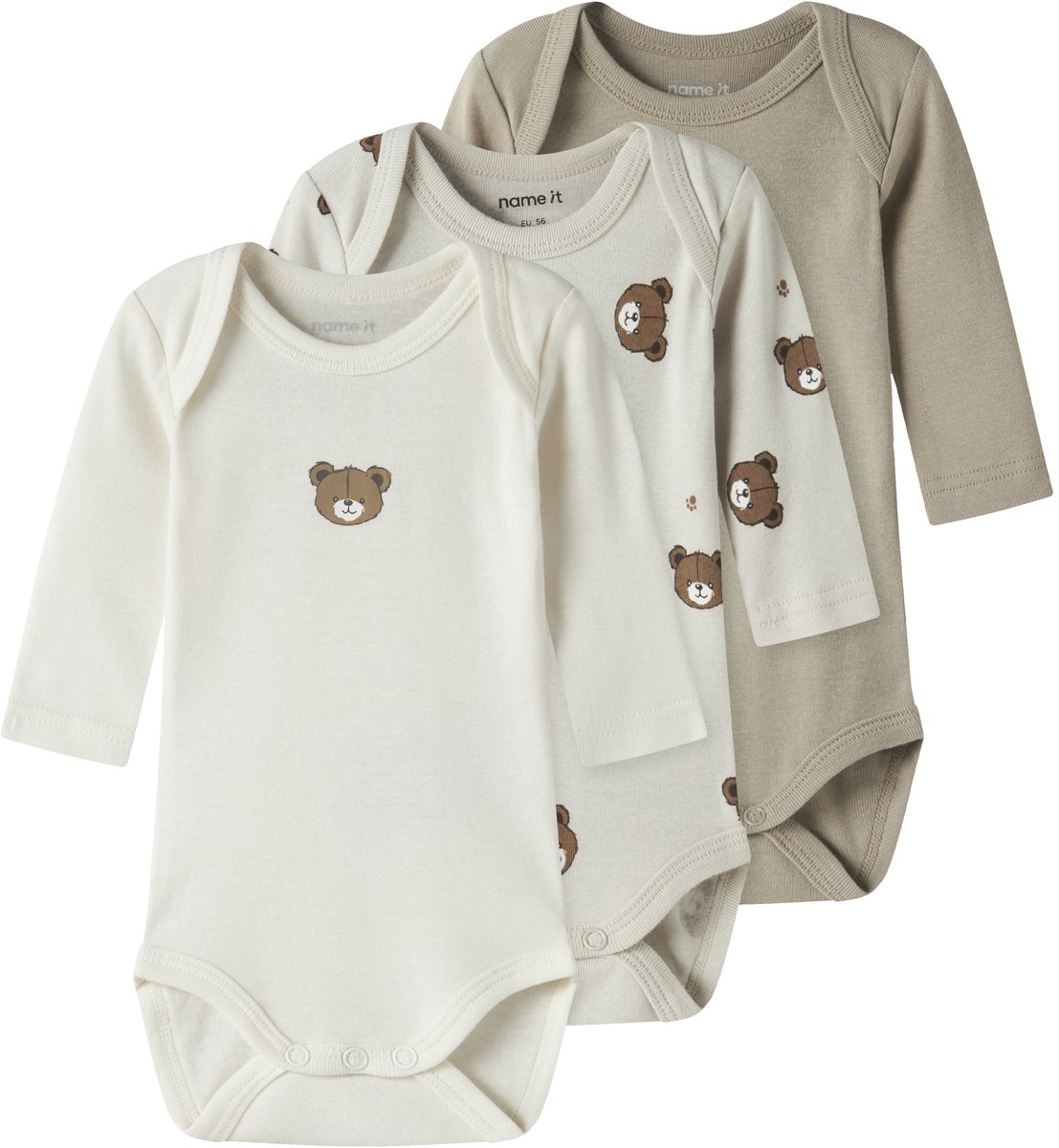 NAME IT - NBNBODY 3P LS PUMICE BEAR NOOS - Baby - Bodies