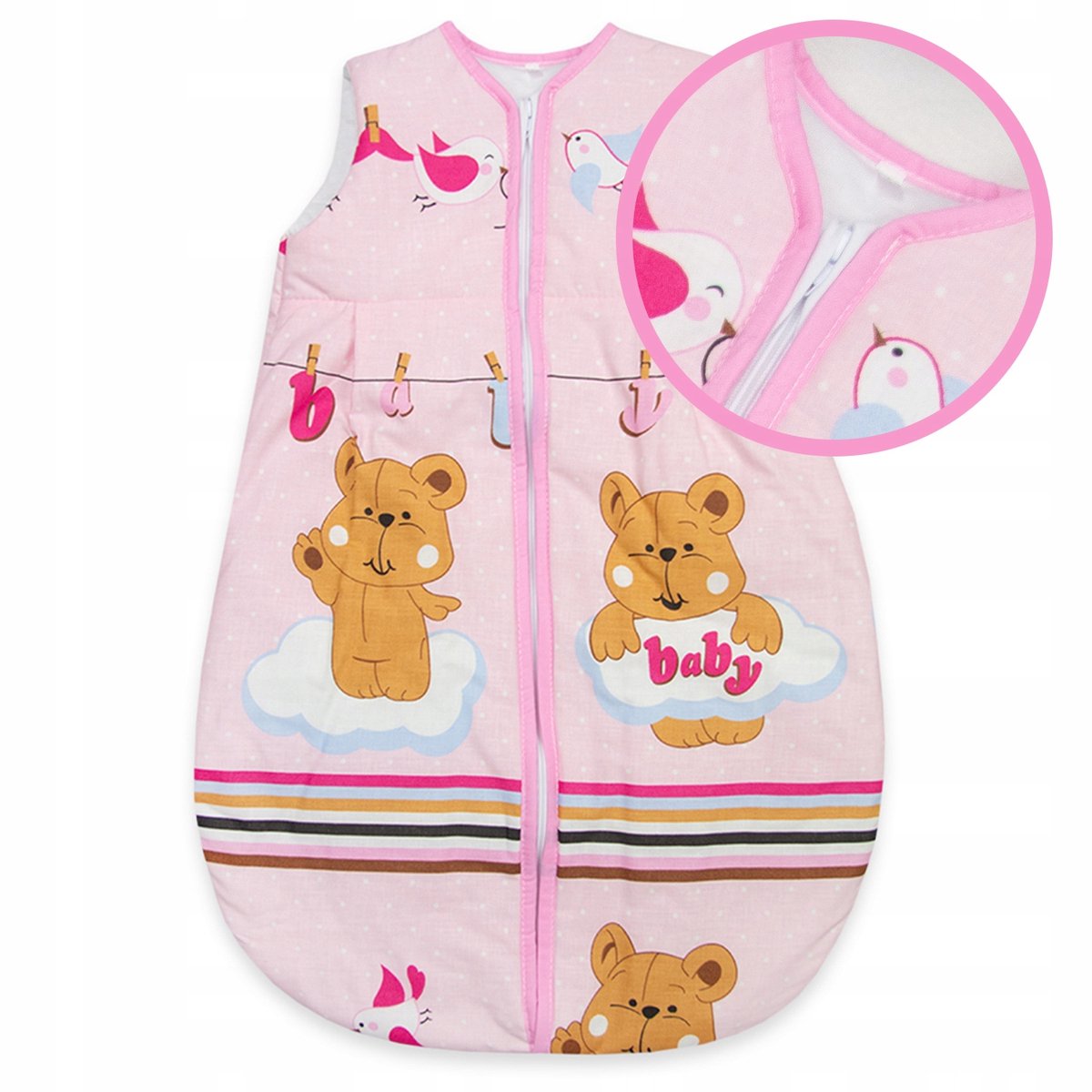 Baby Slaapzak 68-74 cm - 100% Katoen, 2,5 TOG, Roze Babyprint