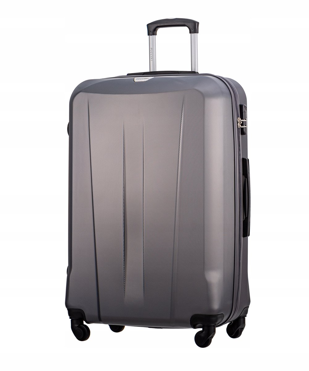 Puccini Grote Koffer Paris Antraciet ABS 77cm 94L 4 Zwenkwielen