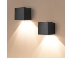 Merkloos Wandlamp op zonne-energie voor buiten - 2 stuks met 2 verlichtingsmodi, waterdicht en eenvoudig te installeren