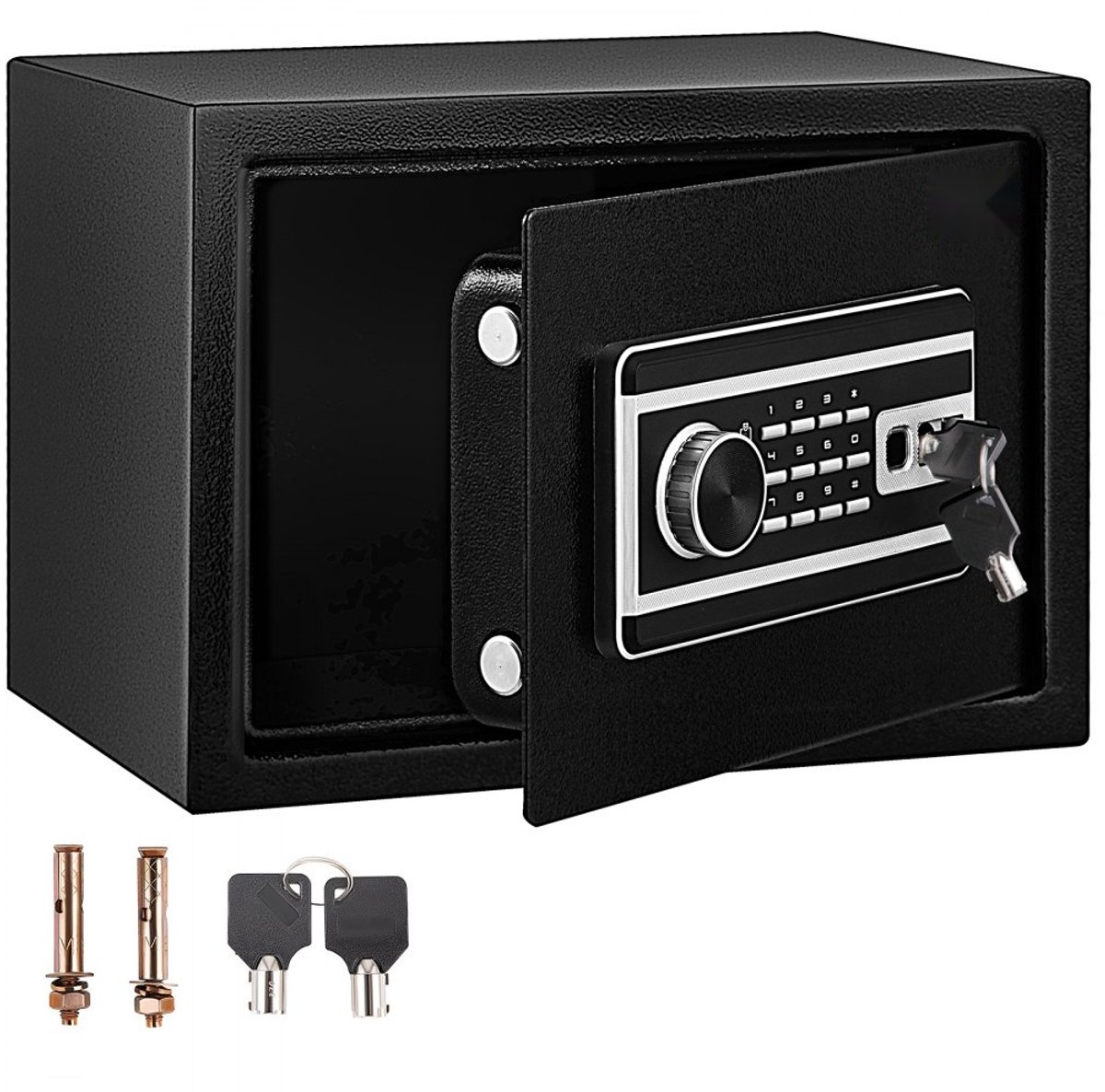 Elektronische Kluis - Digitale Veiligheidskluis - Inhoud 22,7 L - 35 x 25 x 25 cm - Staal 1,2 mm Dik - 4 Ontgrendelingsmethoden - Voor Thuis/Hotel/Kantoor