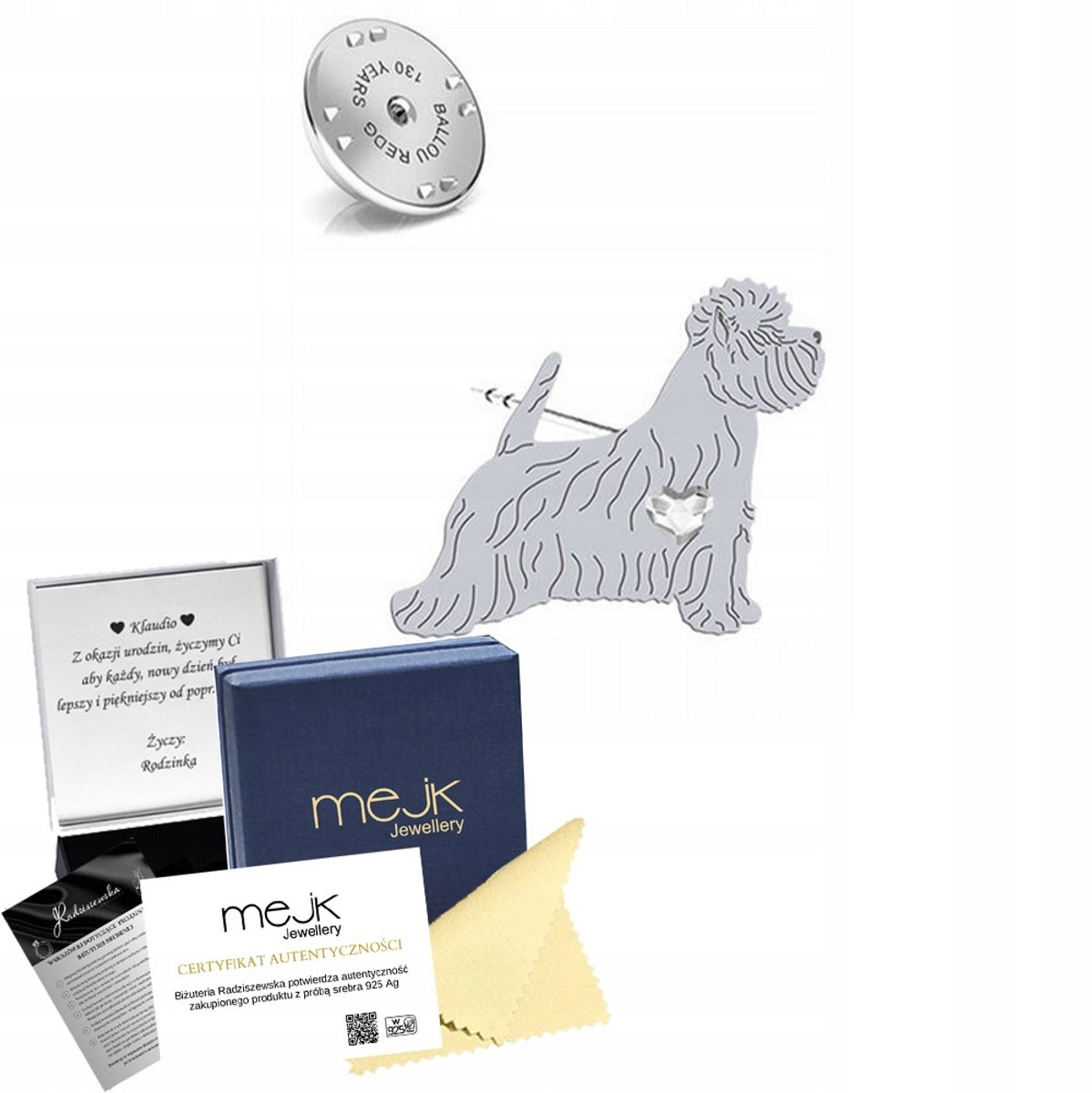Zilveren Speld West Highland White Terrier 925 Sieraden met gratis gravure