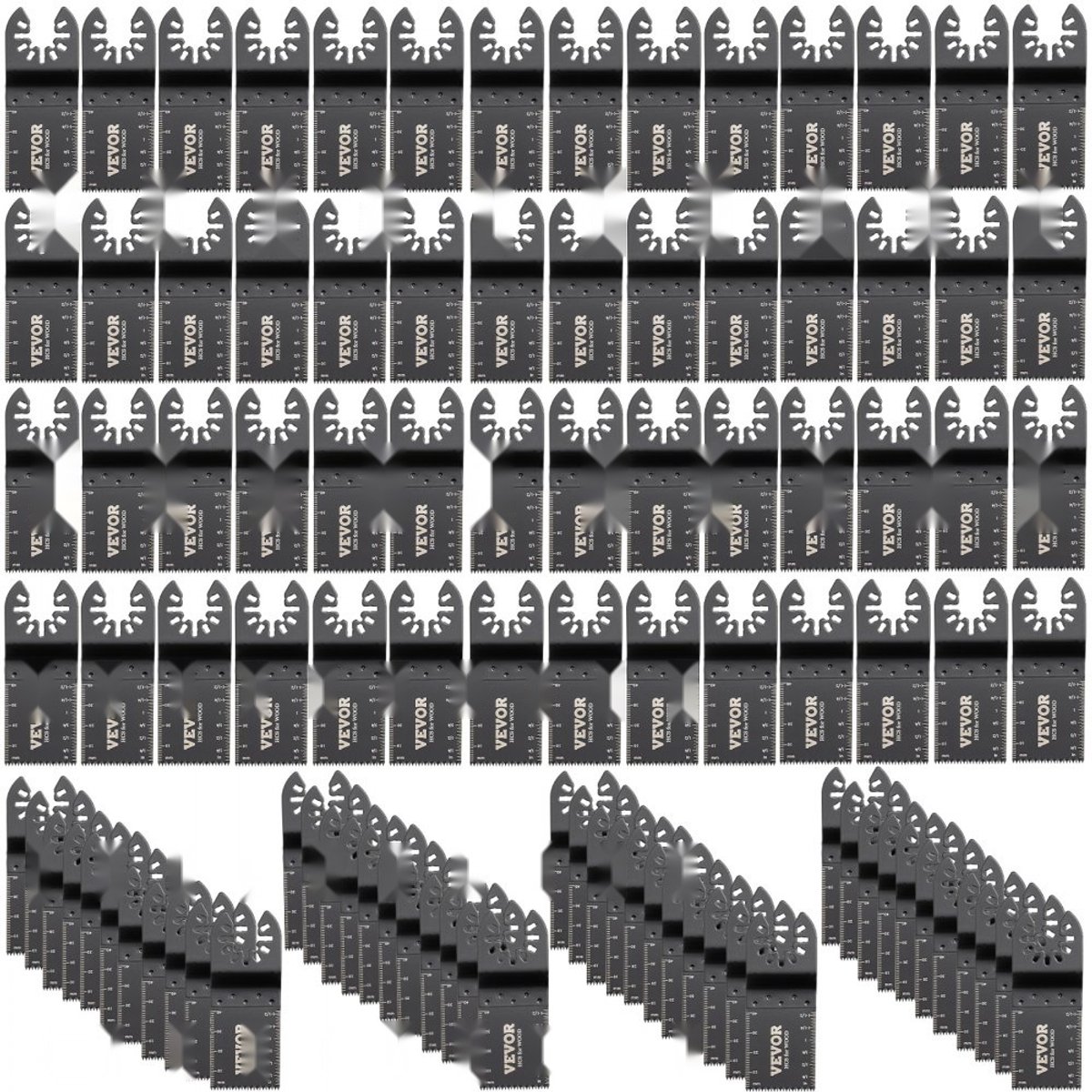 Multitool Zaagbladen - Oscillerende Accessoireset - Set Van 100 Stuks - HCS & RVS - Segmentzaagblad 3,5 cm - Hardheid 45–47 HRC - Universeel
