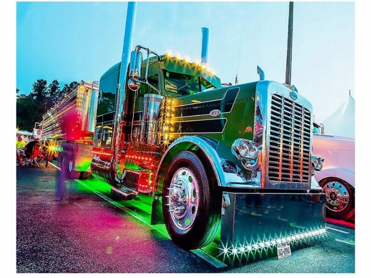 Diamant Schilderen Kit: Amerikaanse Truck 40x30cm