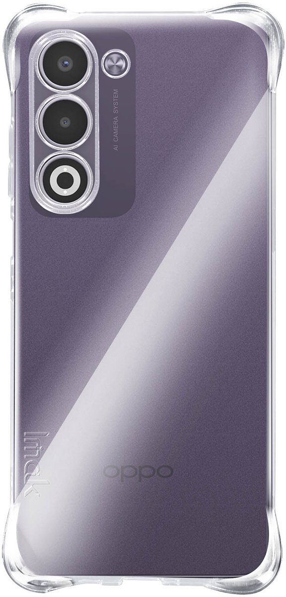 iMak, Schokbestendige Hoes voor Oppo A5 met Versterkte Bumperhoeken, Transparant