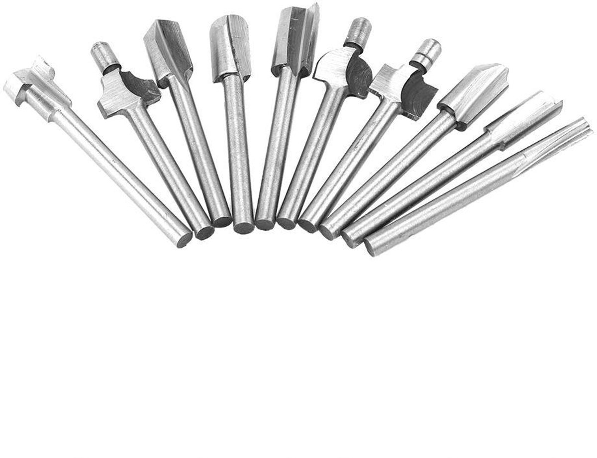 Dailygoods - Boor Set - Frees Set voor Houtbewerking - 10 Stuks Mini Frezen - Geschikt voor PVC en Kunststof - Houtbewerking Boren Tool - Carving Boren