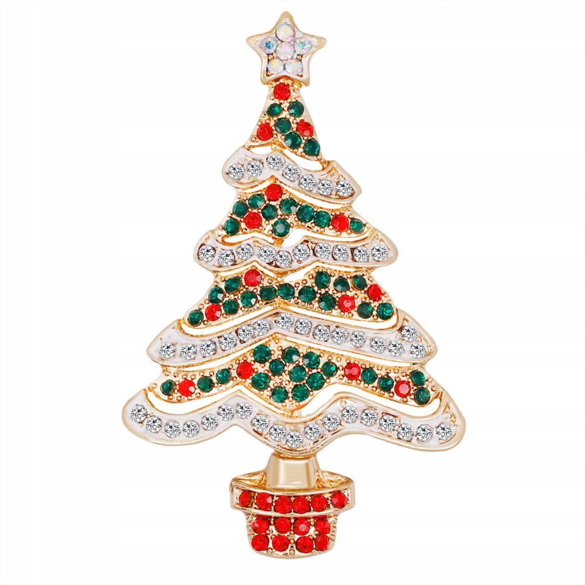 PINETS Kerst Broche Kleurrijke Kerstboom met Ster