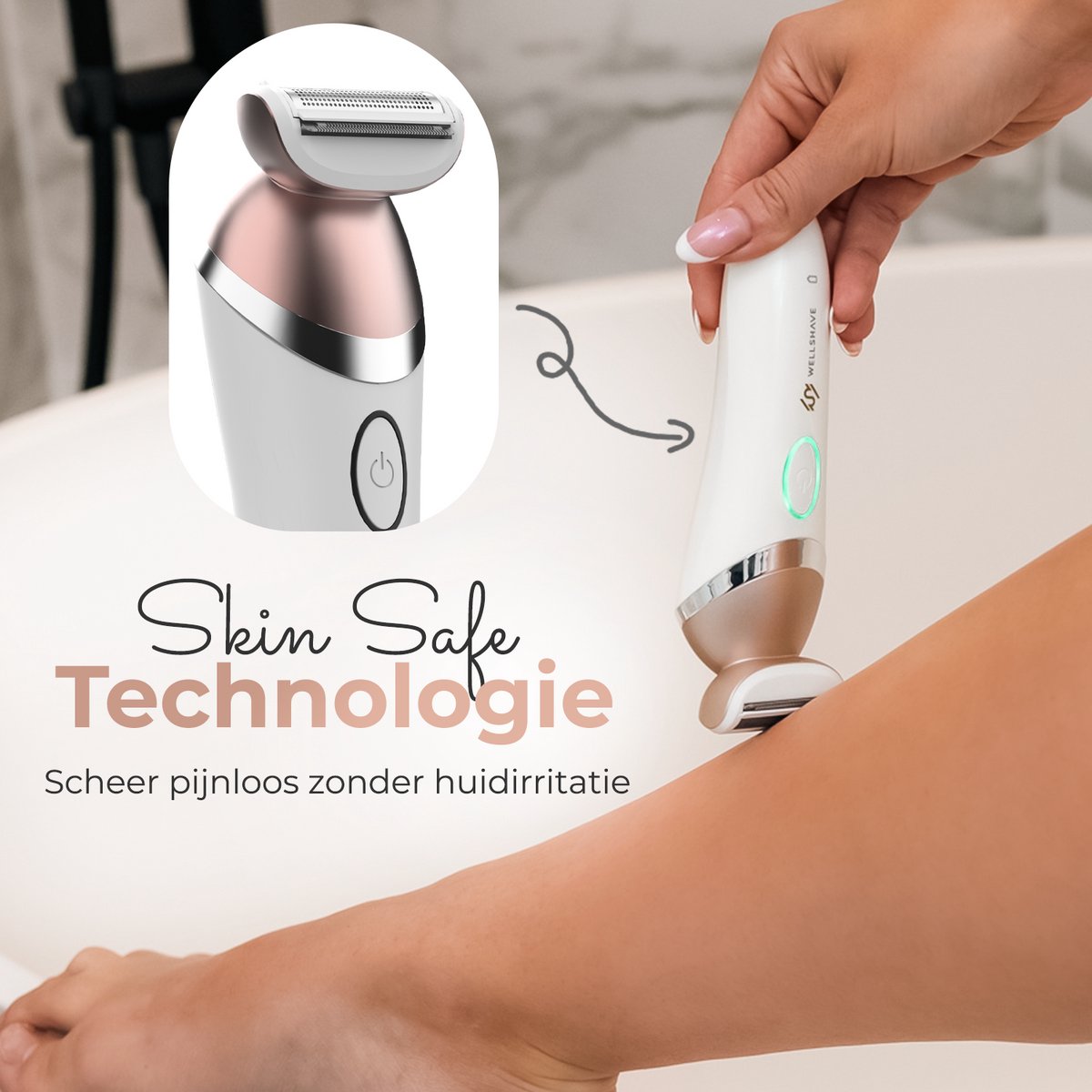 Wellshave 4 in 1 Ladyshave voor Vrouwen - Trimmer voor Vrouwen & Dames - Bikinitrimmer Dames - Scheerapparaat Vrouw thumbnail 3