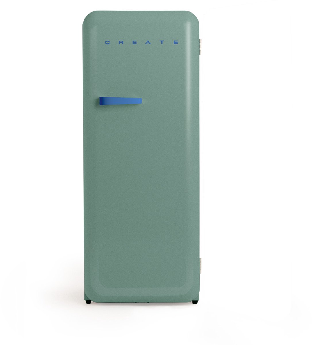 CREATE - Koelkast in retrostijl - Sage - Handvat Kobaltblauw - FRIDGE RETRO 281L