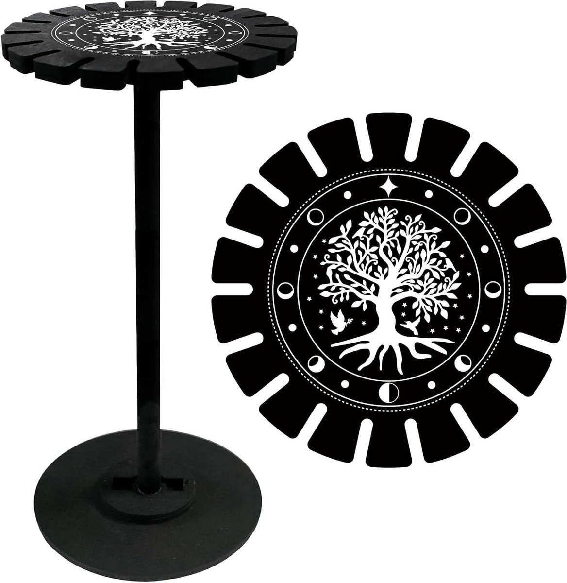 EGoods - Levensboom Slinger Kristallen Houder Maan Prase Waarzeggerij Wichelroede Zwart Display Stand Plank - Handig voor Stenen Kettingen en Hekserij Essentieel