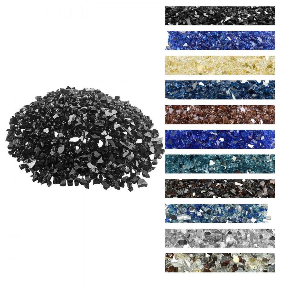 Vuurglas - Reflecterende glazen stenen 12,7 mm - Hittebestendig - Gewicht 9 kg - Voor haard, vuurtafel & vuurkorf - Zwart