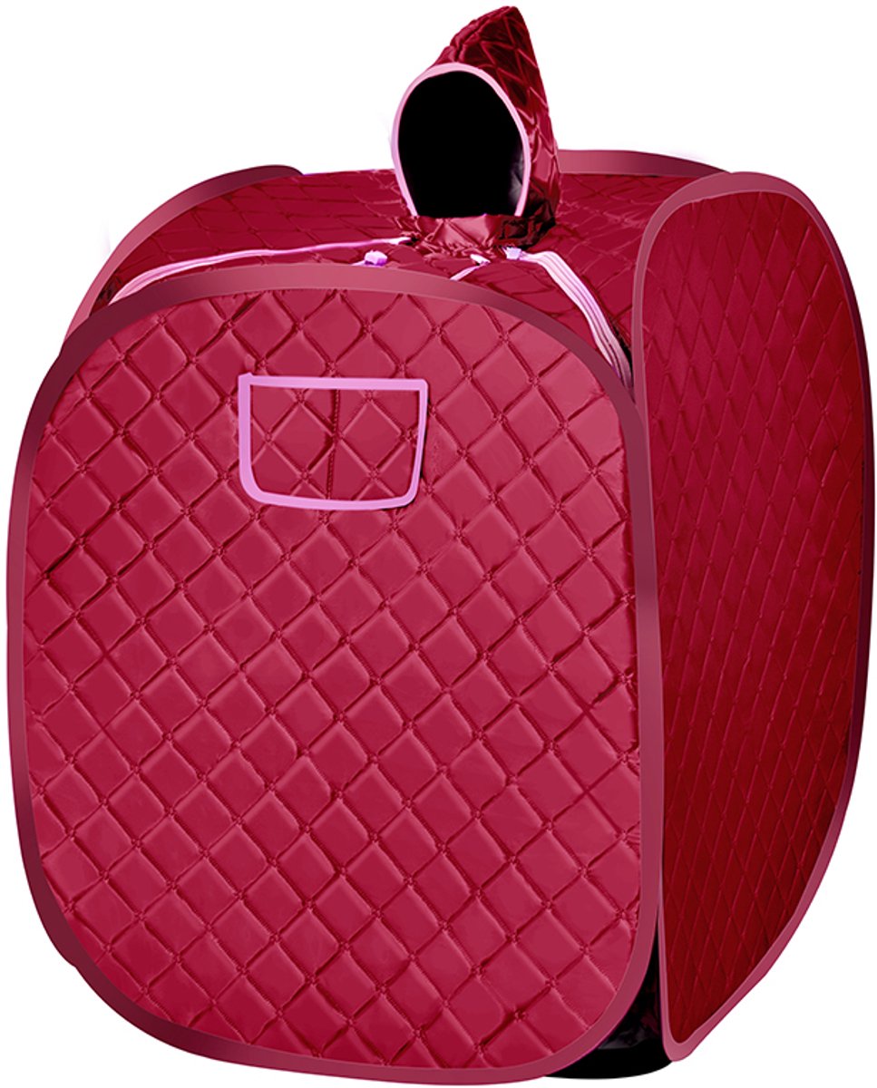 PIPIPOXER-Mobiele stoomsauna voor 1 persoon, thuissauna, warmtecabine, saunacabine, zitsauna, 2,5L, 1000W, rood thumbnail 4