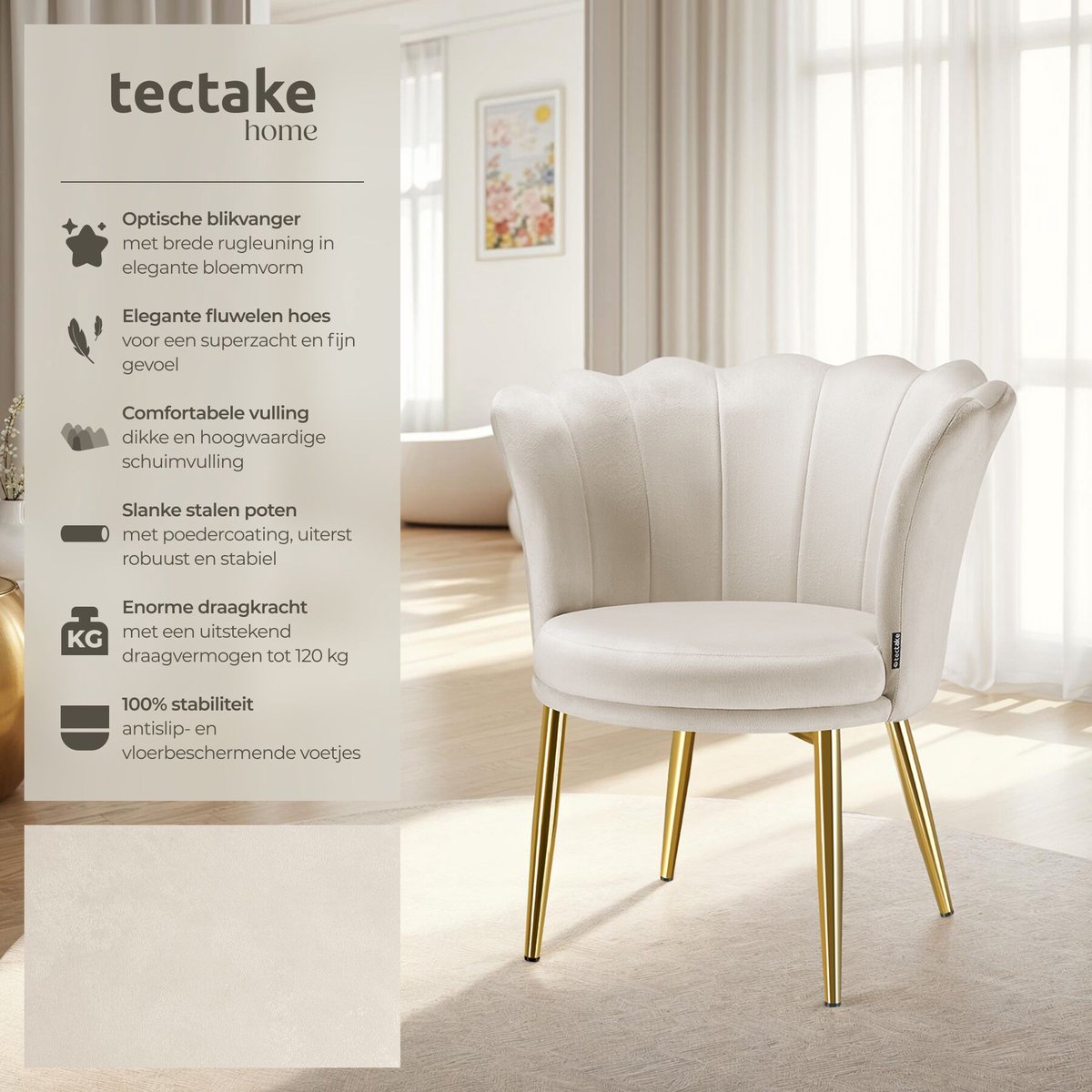 tectake tectake Stella Fauteuil - afbeelding 2