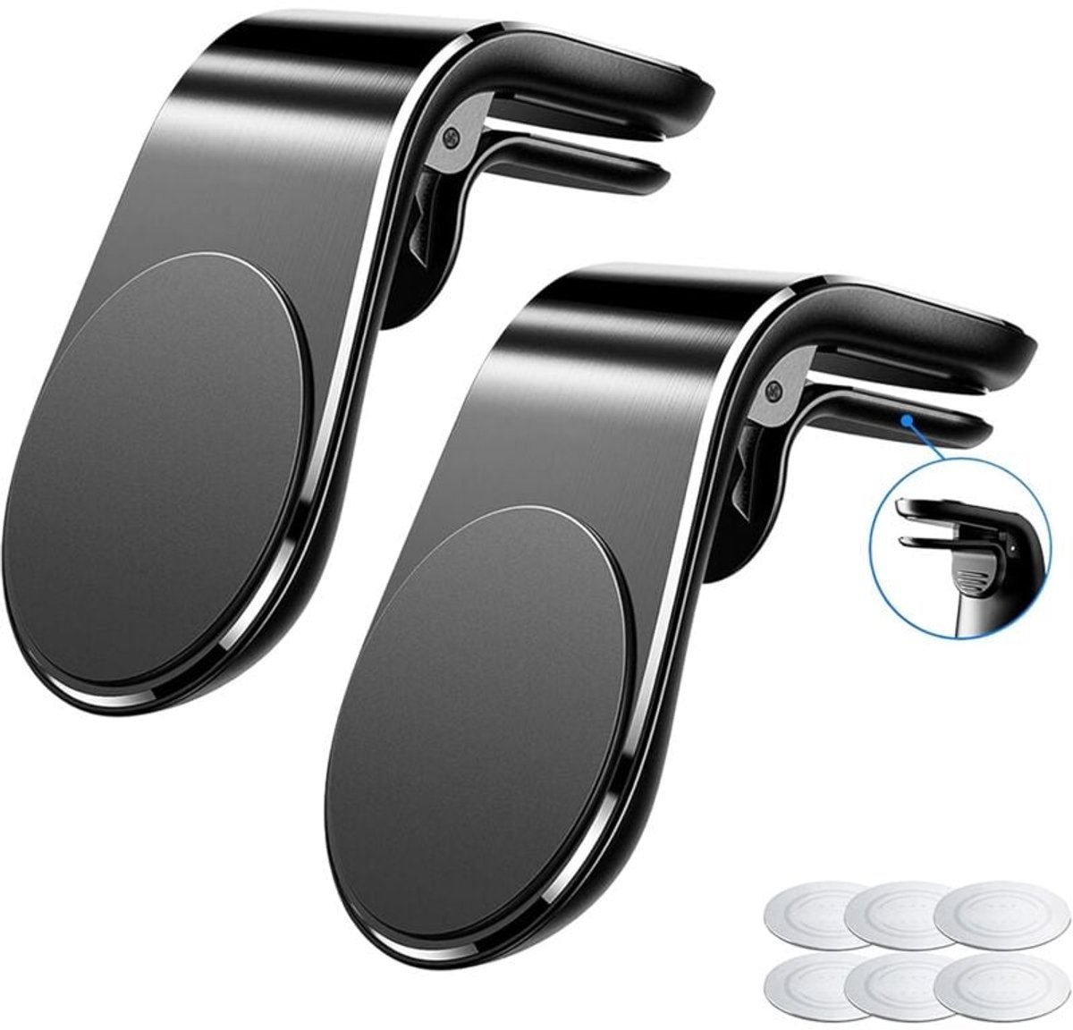 Telefoonhouder - Magnetische autotelefoonhouder - Zwart (2-pack)