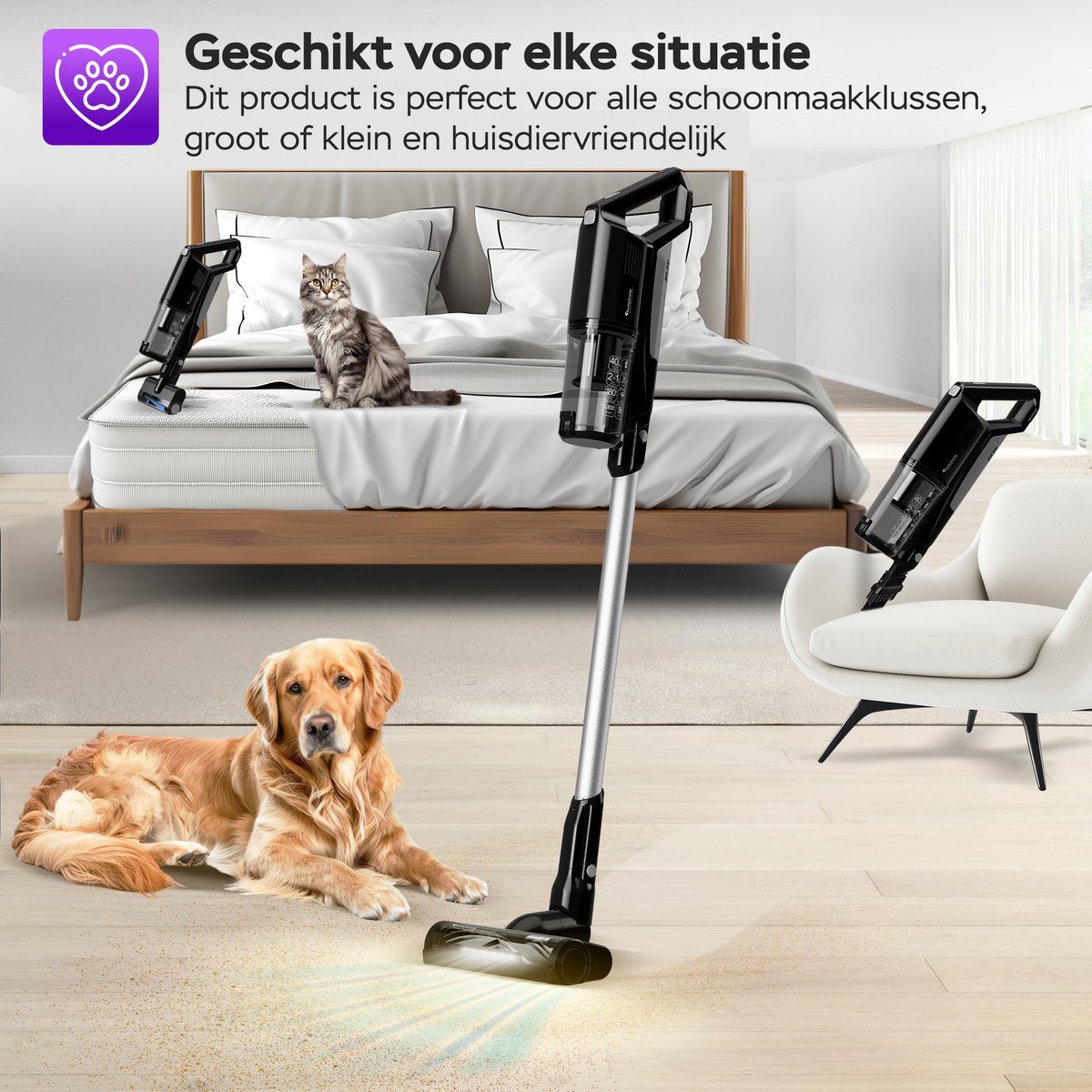 TurboTronic C26 Draadloze Steelstofzuiger met Handstofzuiger- Kruimeldief - Zwart – foto 8