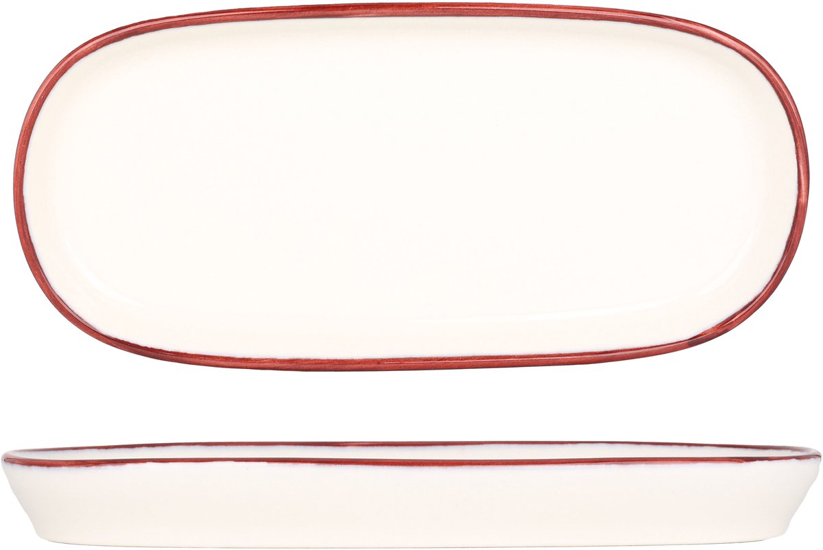 Bonna Serveerschaal - Linea Burgundy - Porselein - 30 cm - set van 2