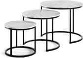 Vicco Montréal Ensemble de tables basses – 55 x 55 cm 3 pièces Blanc/noir