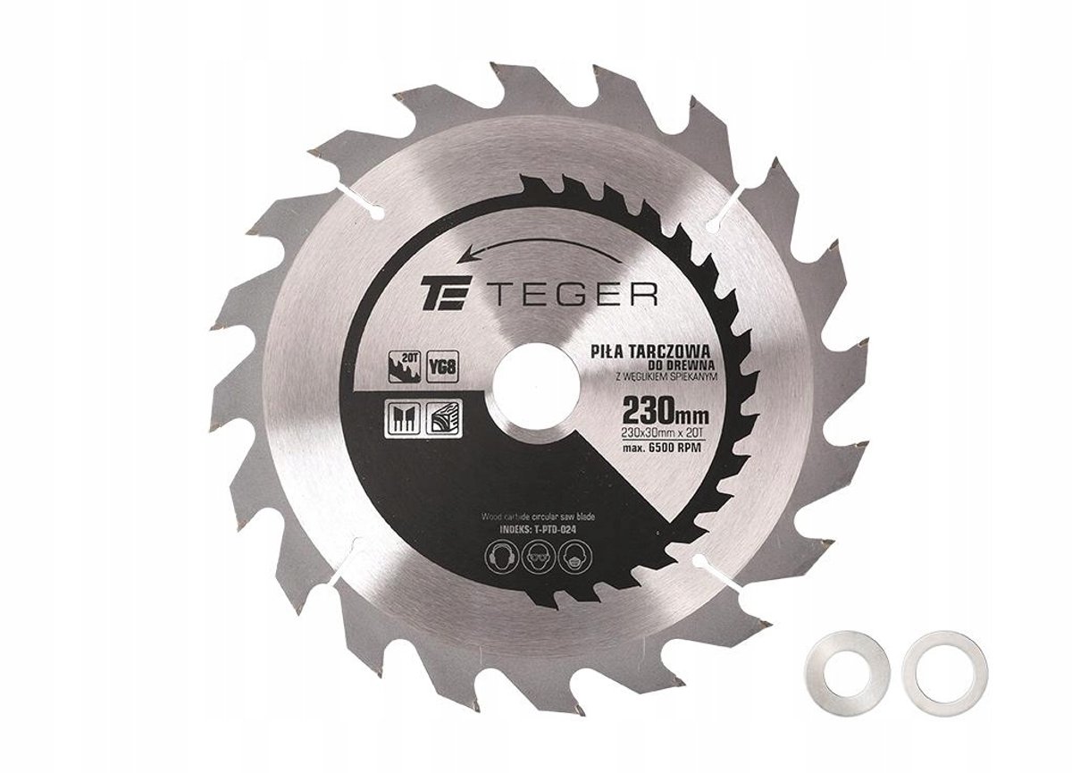 Teger Hardmetalen Cirkelzaagblad 230x30mm 20T voor Hout